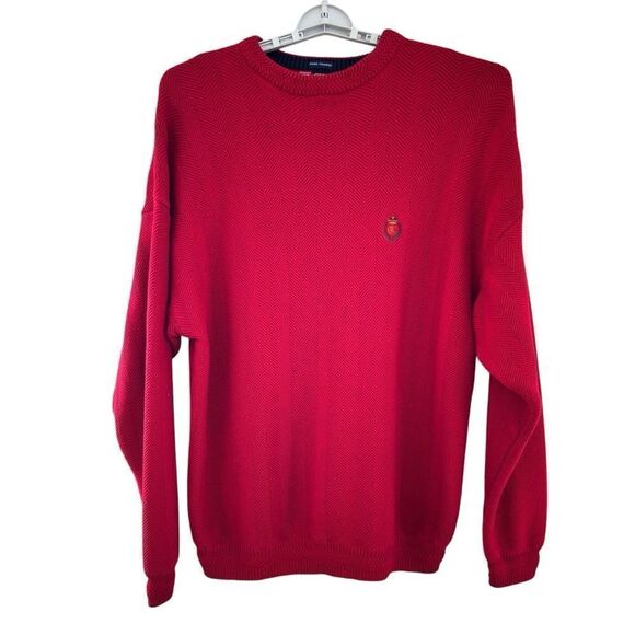 Ralph Lauren‎ Chaps Sweater Red Hand Framed Knit Crest Logo Men’s Size XXL - Picture 1 of 8